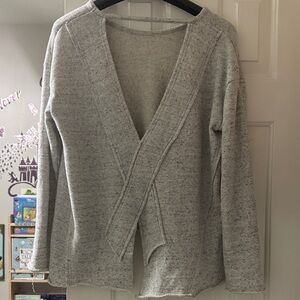 Saltwater LUXE Heathered Gray V-Neck Sweater